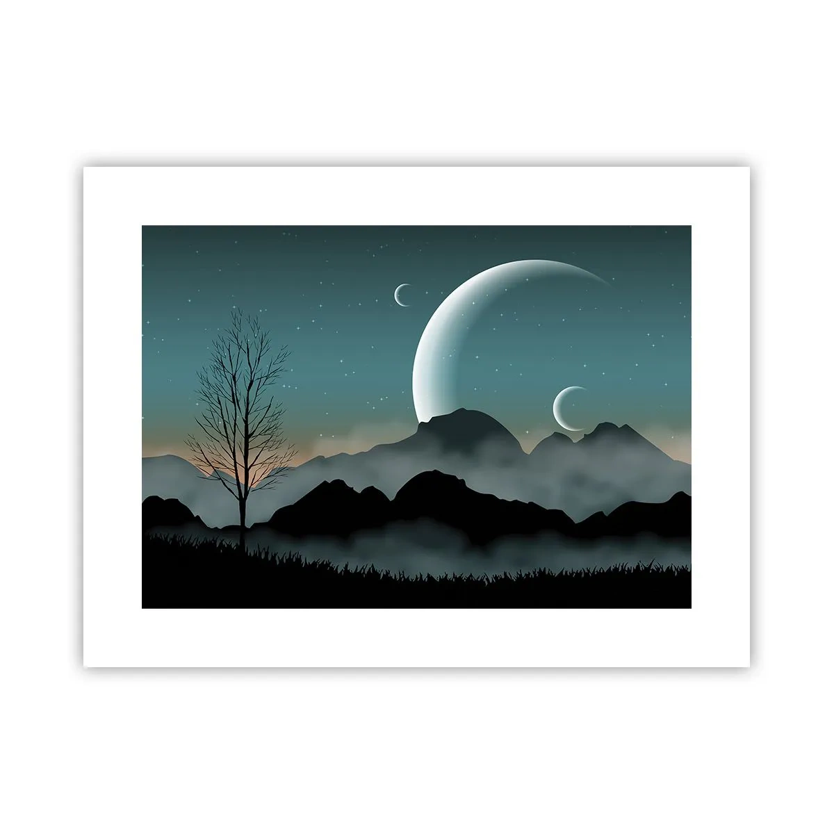 Plakat - Karneval i den stjerneklare nat - 40x30 cm