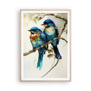 Plakat i ramme af lyst egetræ - Er han fornærmet? - 70x100 cm