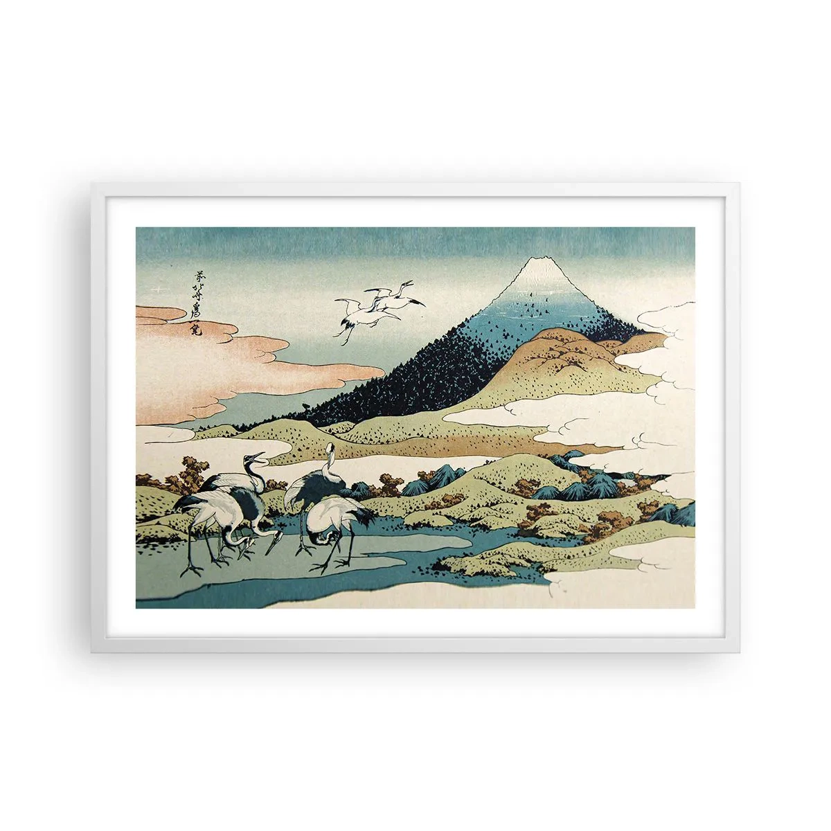 Plakat i hvid ramme - I japansk ånd - 70x50 cm