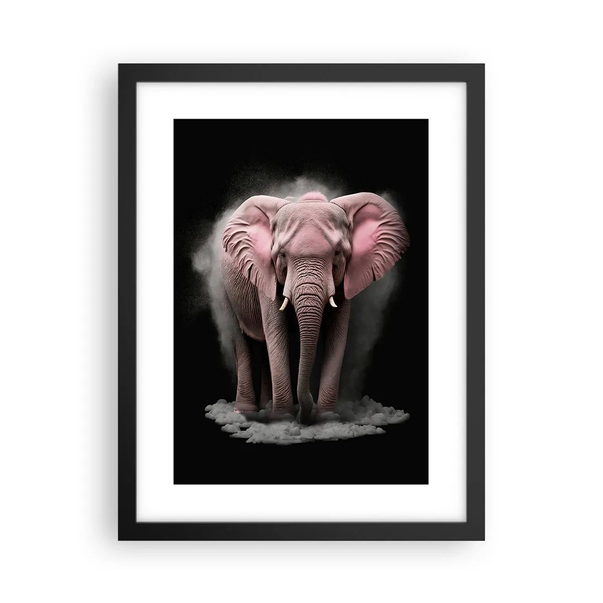 Plakat i sort ramme - Tænk ikke på en lyserød elefant! - 30x40 cm