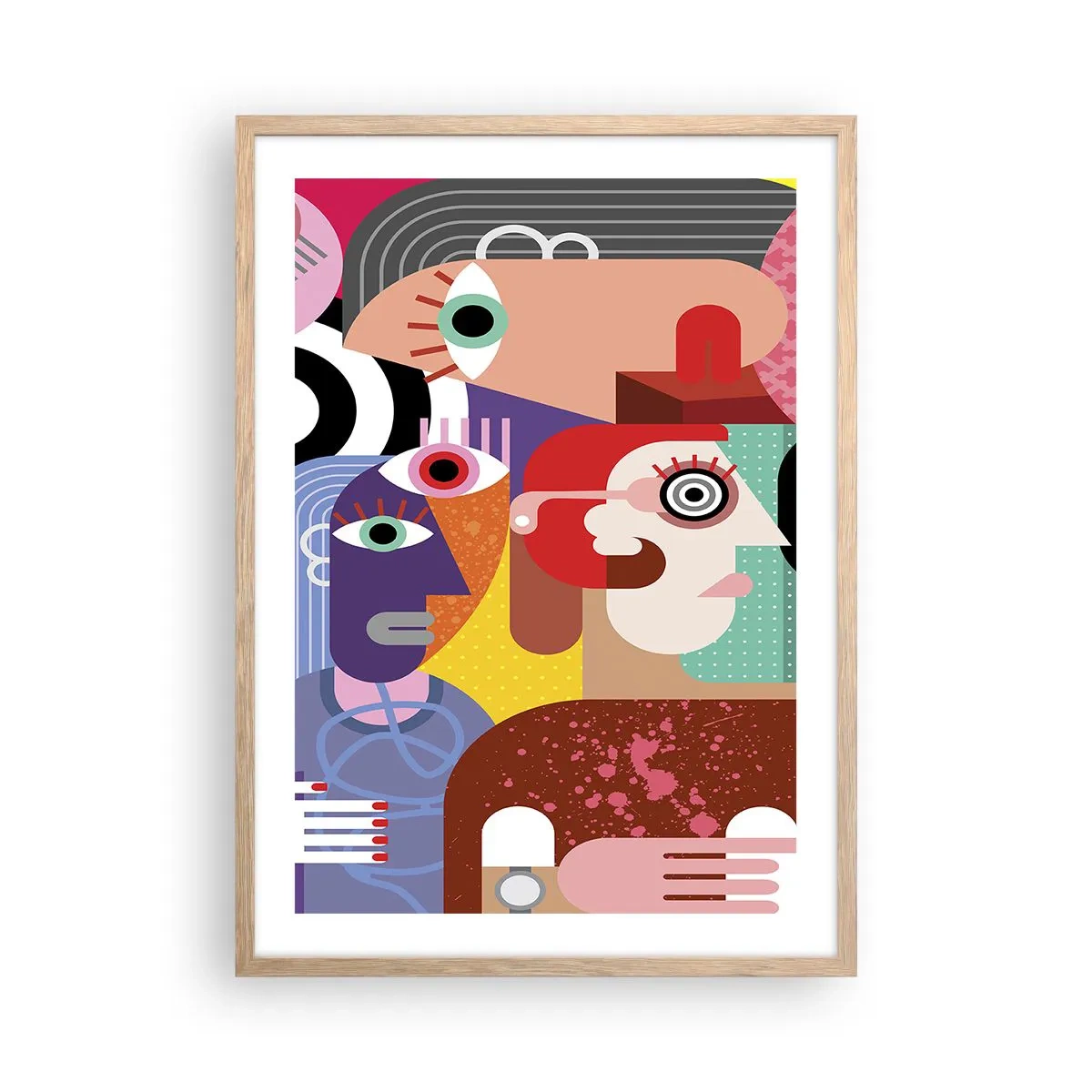 Plakat i ramme af lyst egetræ - Vi fra hr. Picasso - 50x70 cm