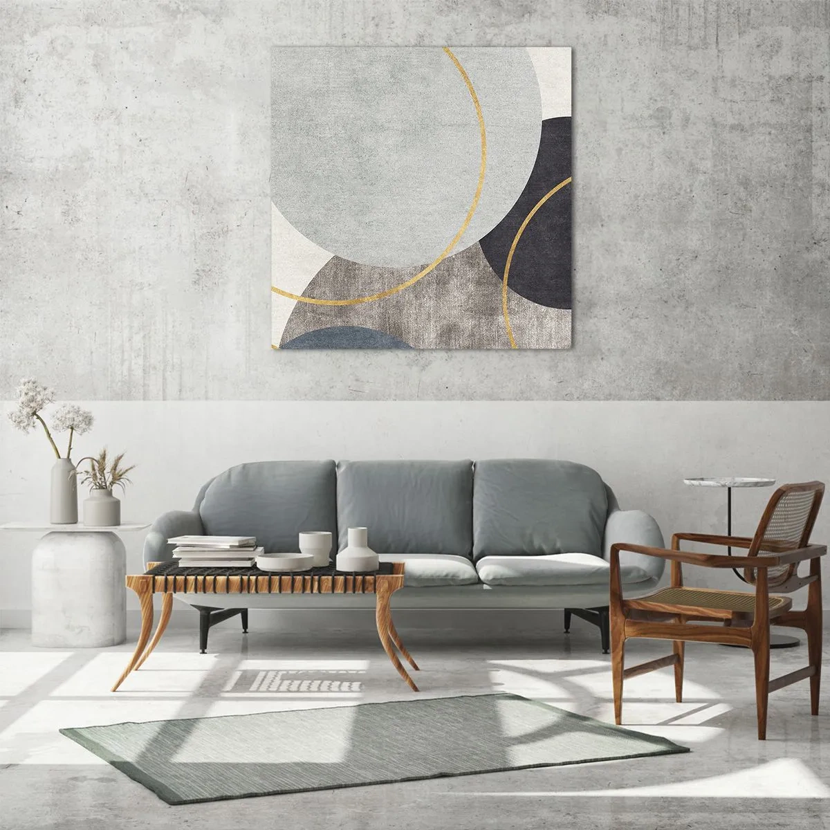 Billede på glas - Hjul efter hjul - 50x50 cm