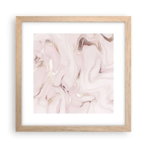 Plakat i ramme af lyst egetræ - I et lyserødt tørklæde - 30x30 cm