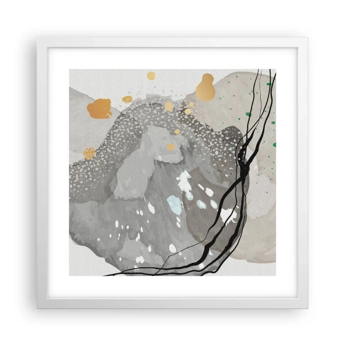 Plakat i hvid ramme - Organisk komposition - 40x40 cm