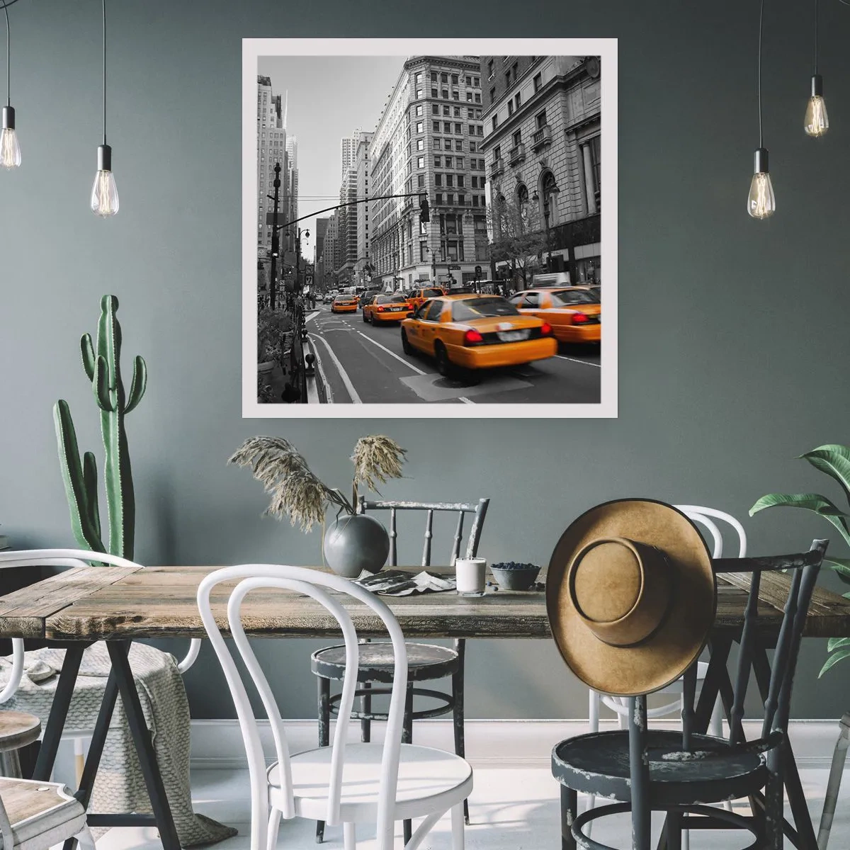 Plakat - Storbyens sol - 60x60 cm