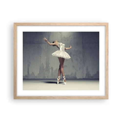 Plakat i ramme af lyst egetræ - Let som en fugl - 50x40 cm