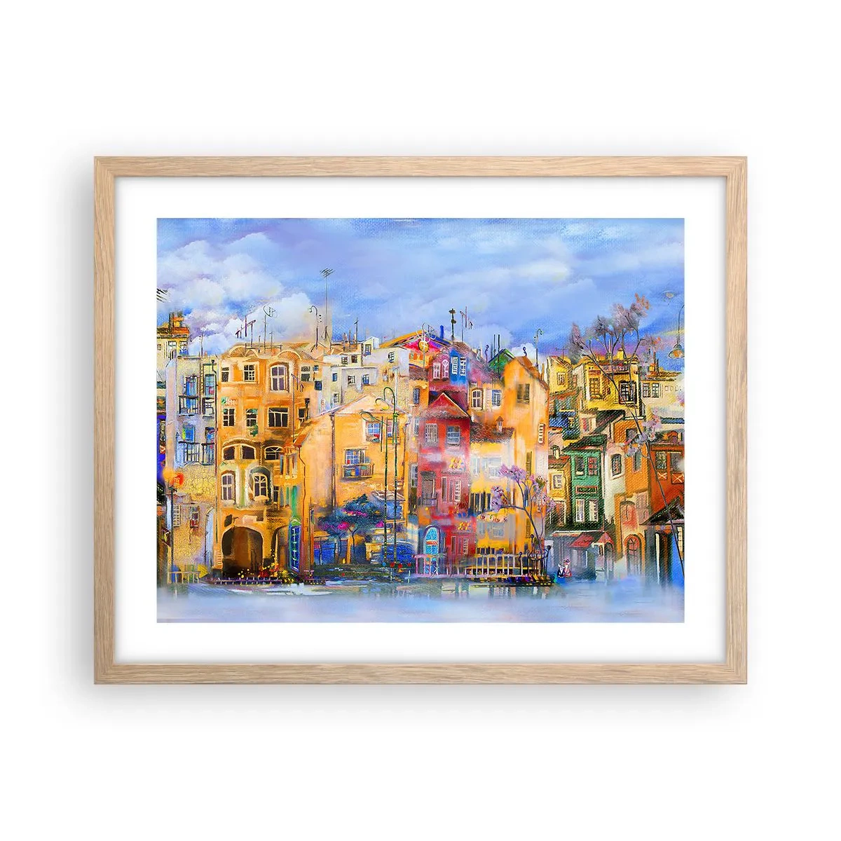 Plakat i ramme af lyst egetræ - Vi er sammen - 50x40 cm