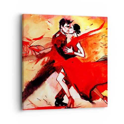 Lærredstryk - Billede på lærred - Lilla rytme af lidenskab - 40x40 cm