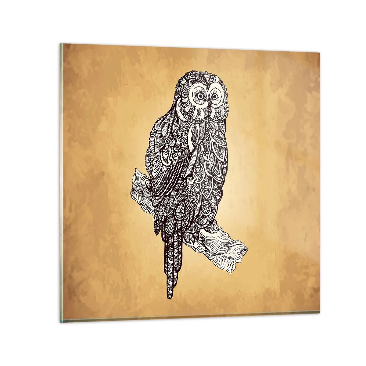 Billede på glas - Indviklede ornamenter af visdom - 30x30 cm