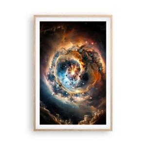 Plakat i ramme af lyst egetræ - Begyndelse - 61x91 cm