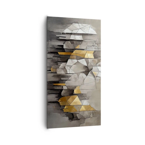 Lærredstryk - Billede på lærred - Komposition lavet af is og lys - 65x120 cm