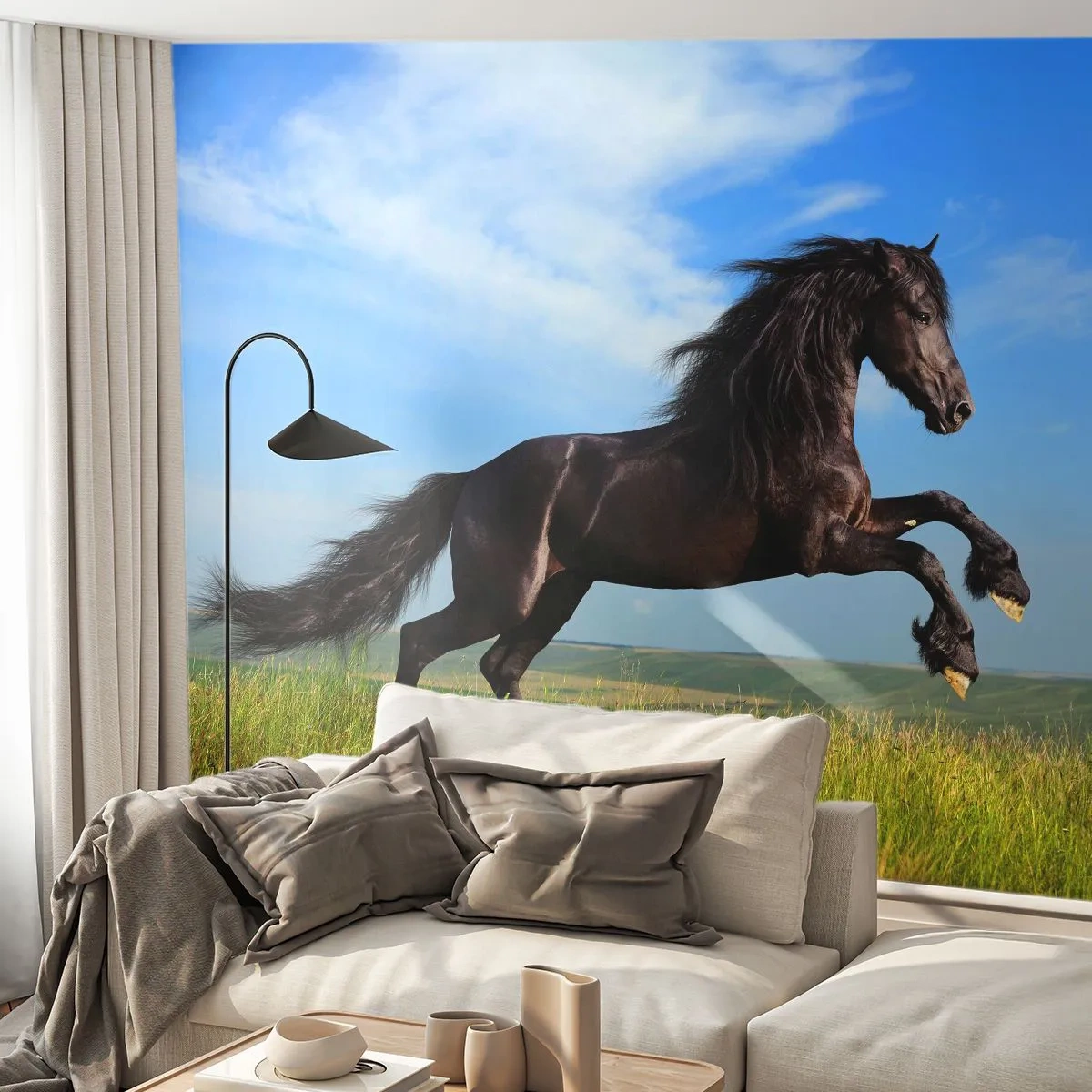 Fototapet Premium Sand - Et medrivende manifest for frihed - Dyr, Hest, Landskab - 100x70 cm