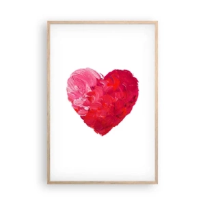 Plakat i ramme af lyst egetræ - All you need is love - 61x91 cm