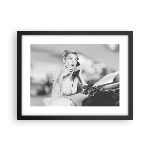 Plakat i sort ramme - Hej, vi er i 1950'erne. - 40x30 cm