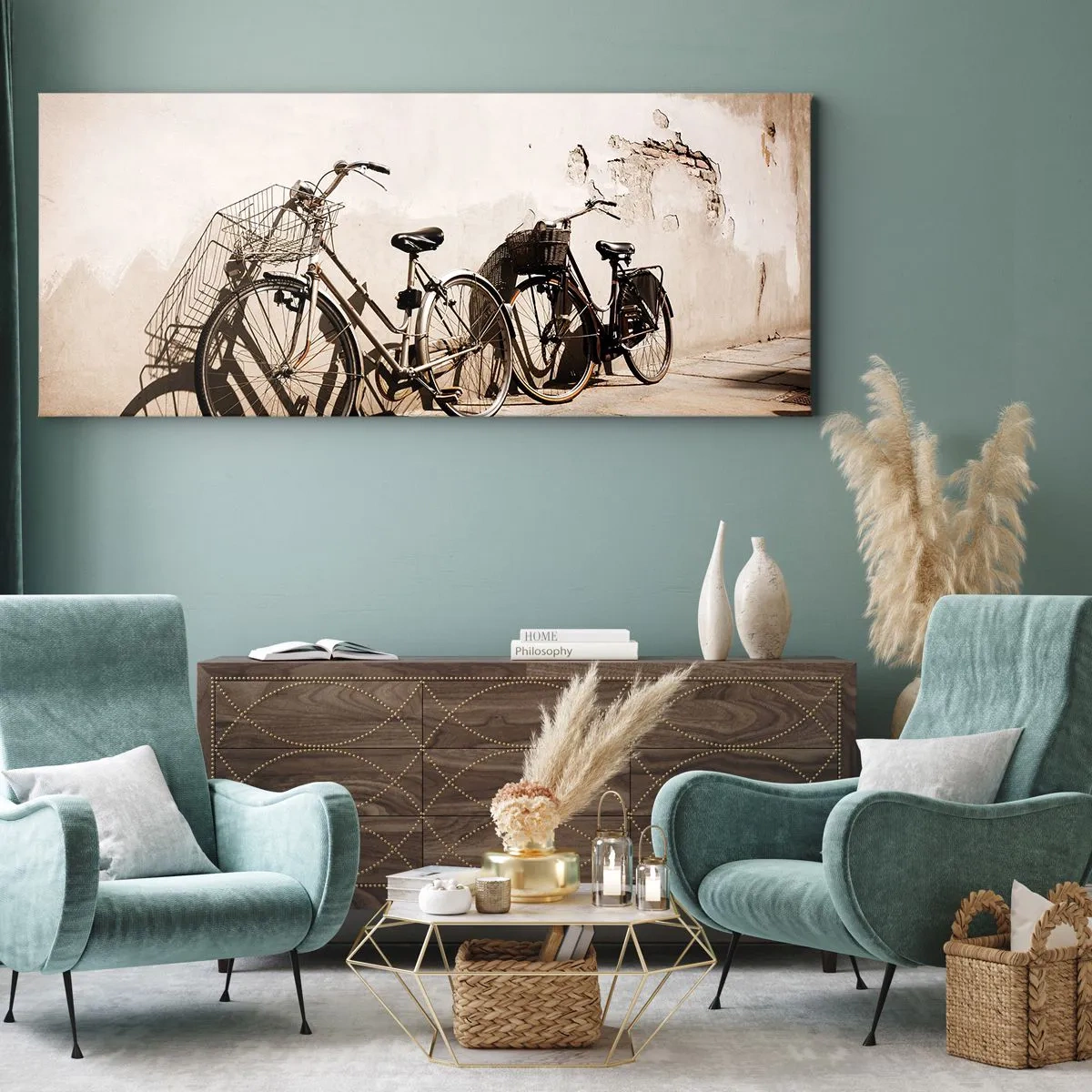 Lærredstryk - Billede på lærred - Uforglemmelig charme fra fortiden - 100x40 cm