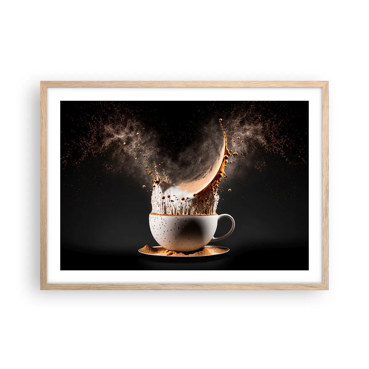 Plakat i ramme af lyst egetræ - En eksplosion af smag - 70x50 cm