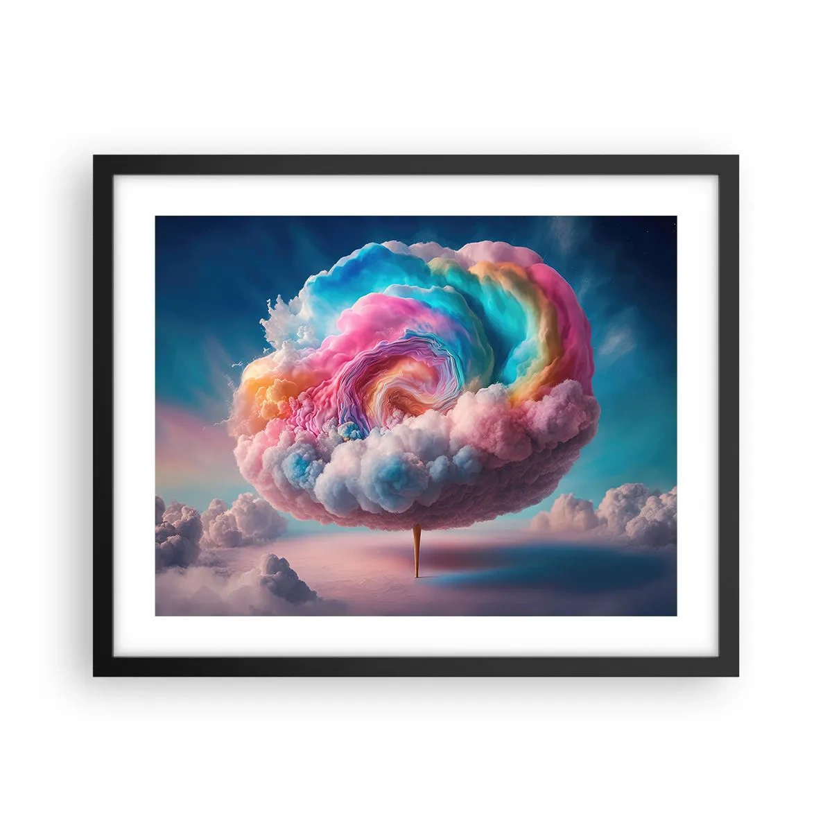 Plakat i sort ramme - En drøm om en forlystelsespark - 50x40 cm