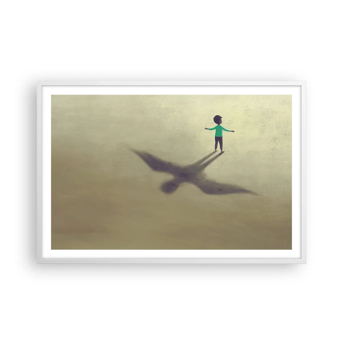 Plakat i hvid ramme - Fremtidens helt - 91x61 cm