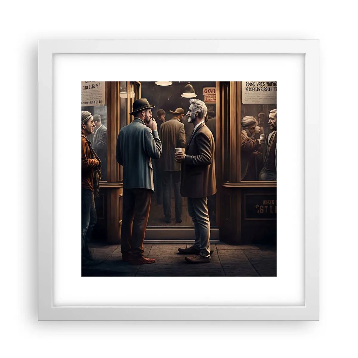 Plakat i hvid ramme - Et godt øjeblik på dagen - 30x30 cm