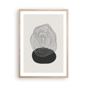 Plakat i ramme af lyst egetræ - Varighed og vibration - 50x70 cm
