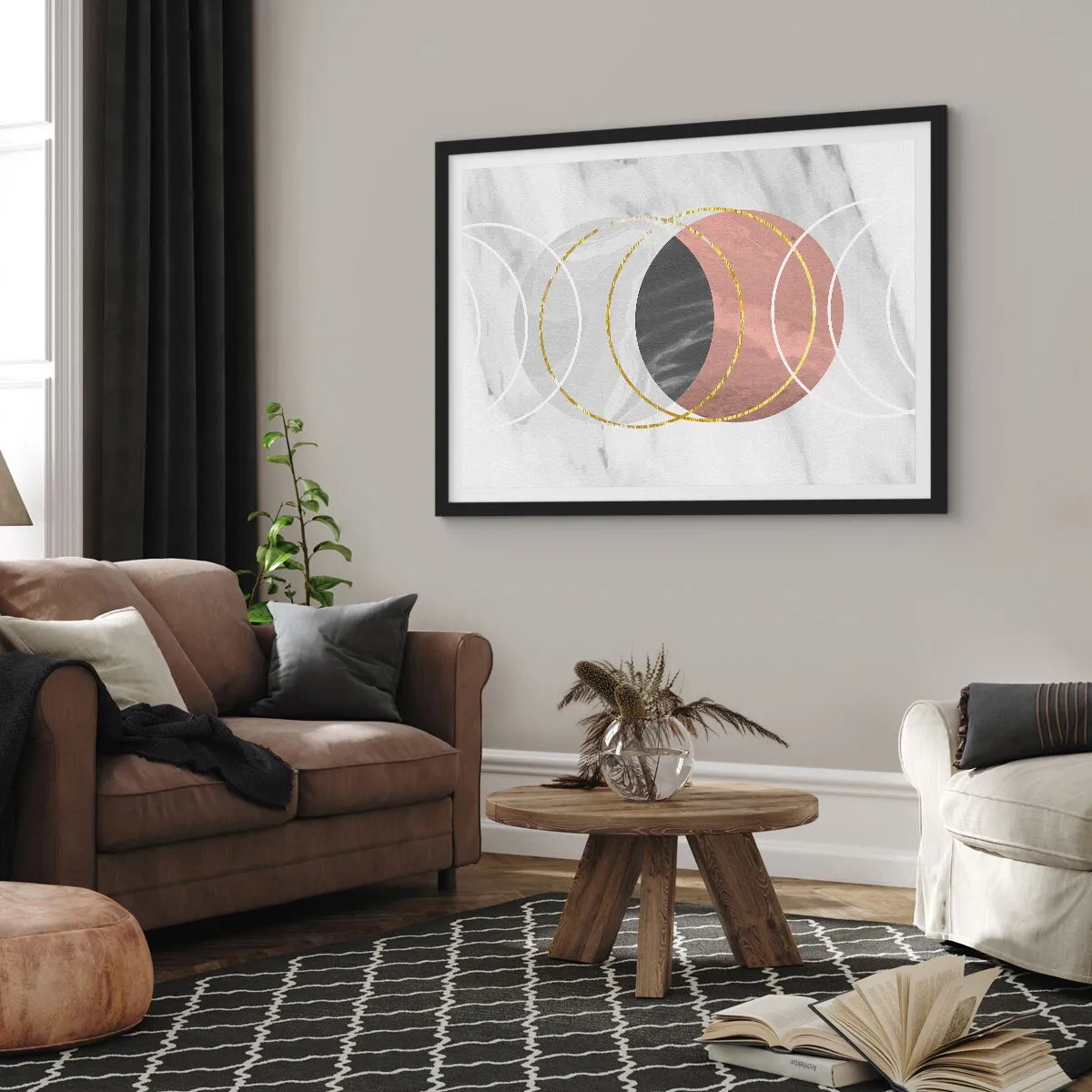 Plakat i sort ramme - Sfærernes musik - 70x50 cm