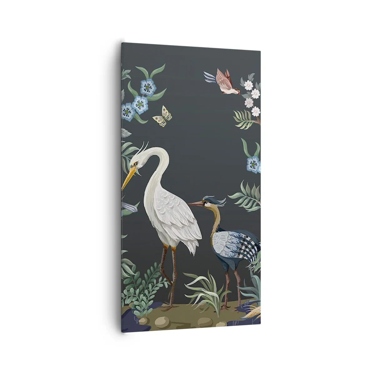 Lærredstryk - Billede på lærred - Fugleparade - 65x120 cm