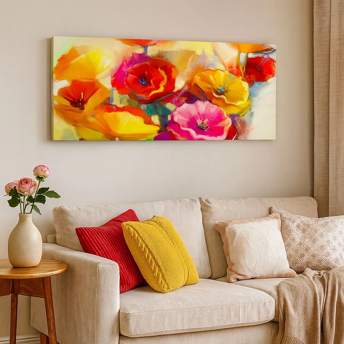 Lærredstryk - Billede på lærred - Ikke kun rødt - 100x40 cm