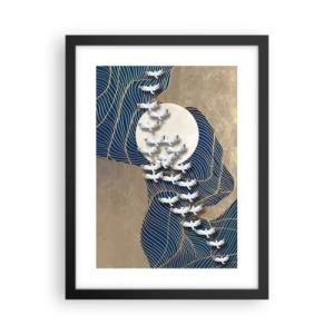 Plakat i sort ramme - Frihed, rejselyst, fællesskab - 30x40 cm