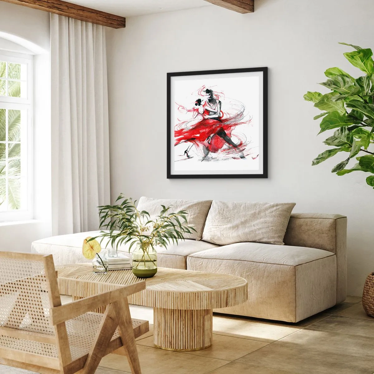 Plakat i sort ramme - Tango - passionens rytme - 50x50 cm