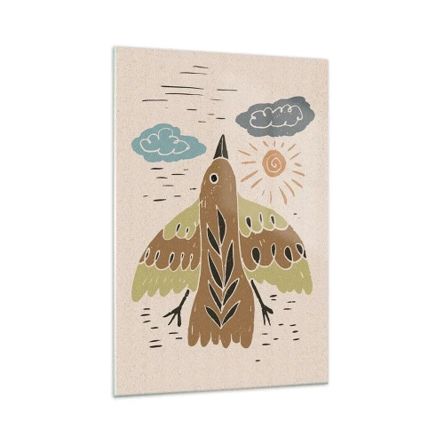 Billede på glas - Glædelig flugt - 70x100 cm