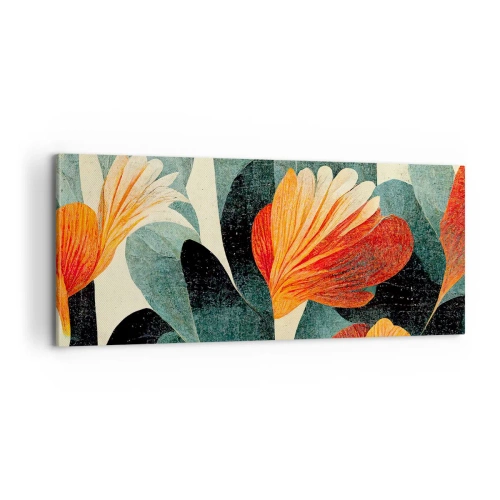 Lærredstryk - Billede på lærred - Varmen fra troperne og køligheden fra det grønne - 100x40 cm