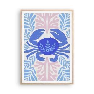 Plakat i ramme af lyst egetræ - Som en havblomst - 70x100 cm