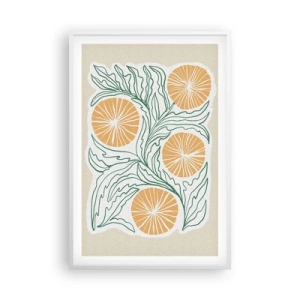 Plakat i hvid ramme - Etnisk med et strejf af abstraktion - 61x91 cm