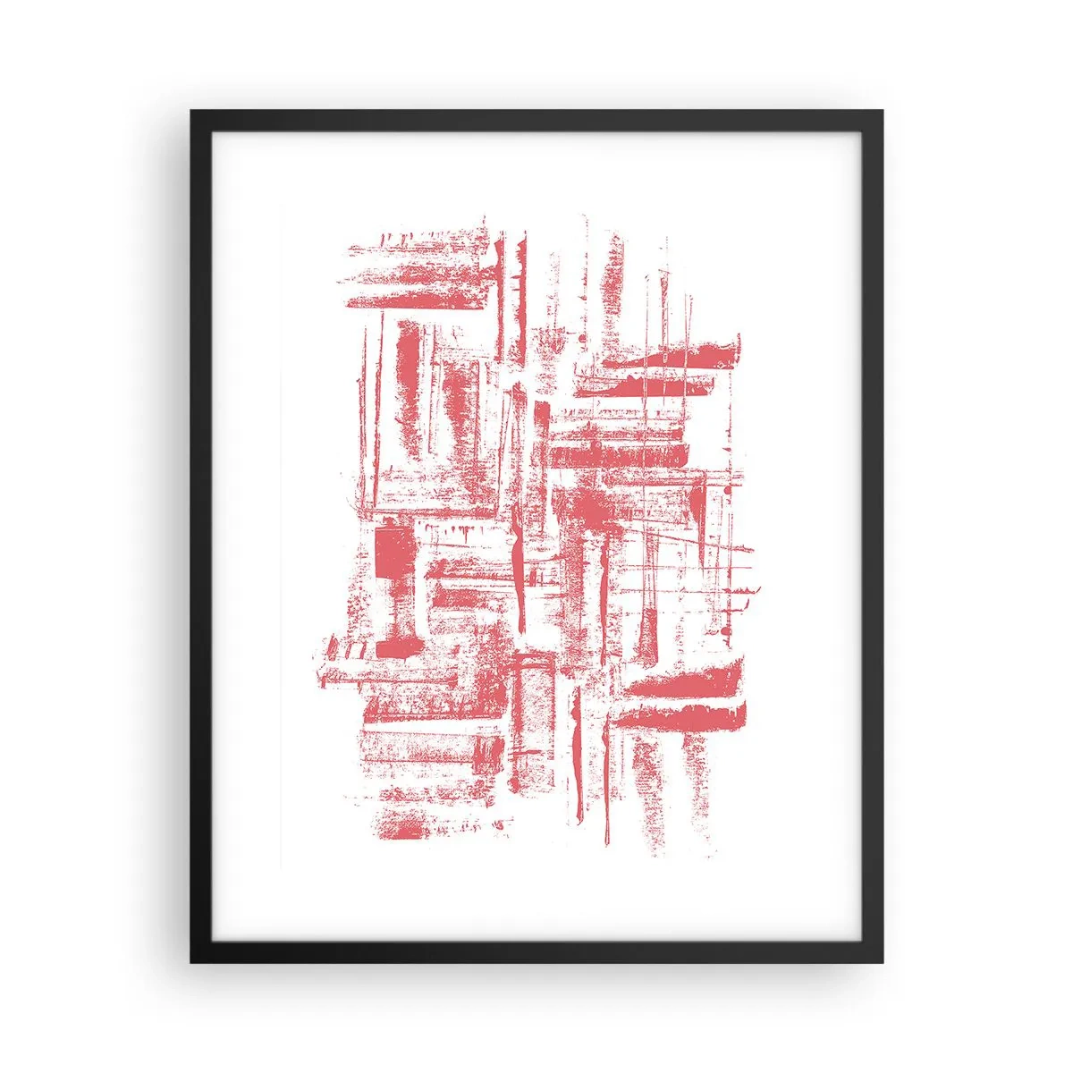 Plakat i sort ramme - Rød by - 40x50 cm
