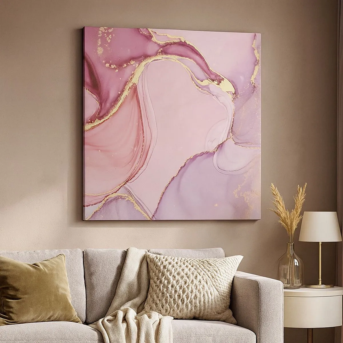 Lærredstryk - Billede på lærred - Et kærtegn af farver - 30x30 cm