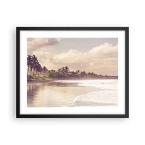 Plakat i sort ramme - Kærtegner bølgerne - 50x40 cm