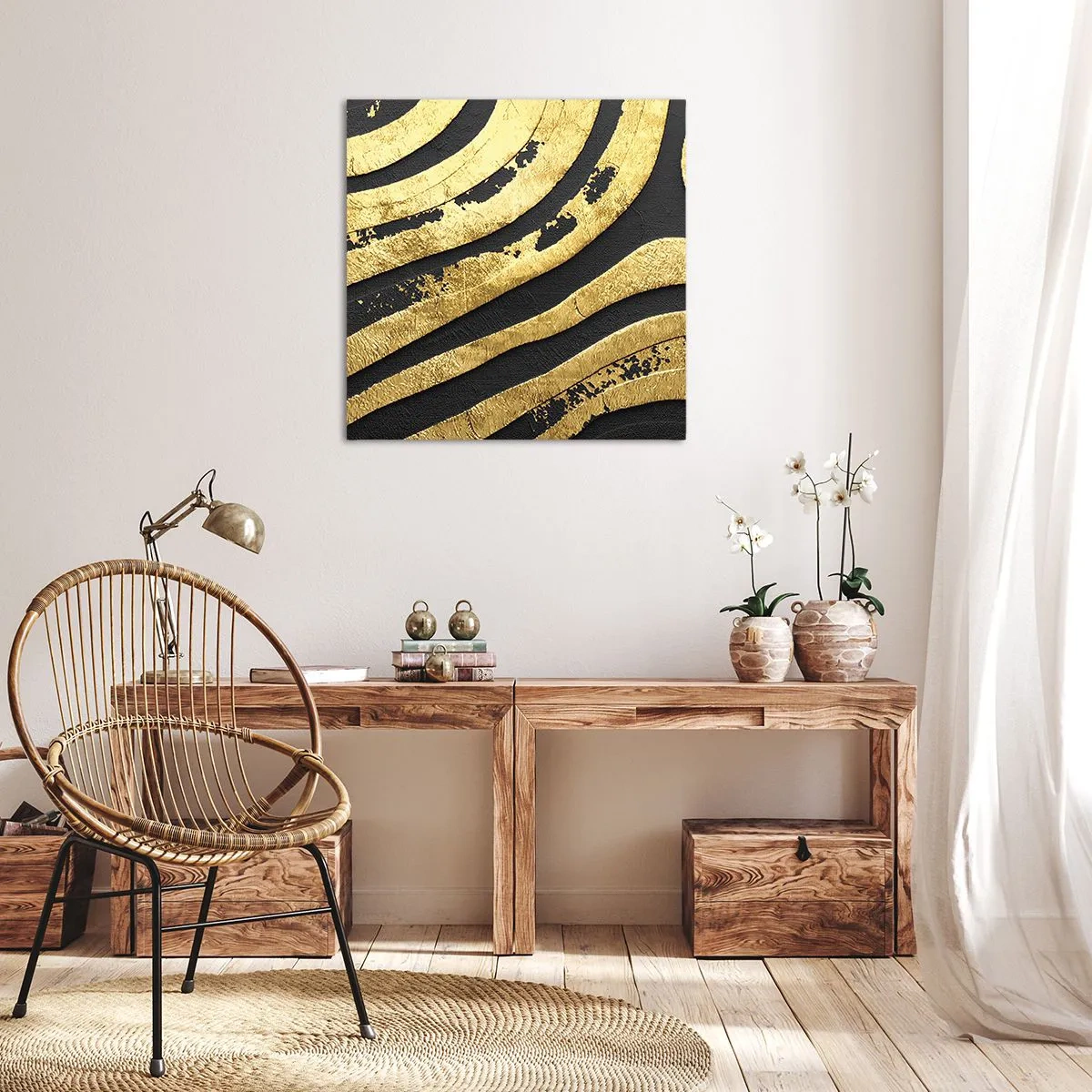 Lærredstryk - Billede på lærred - Alt flyder - 40x40 cm