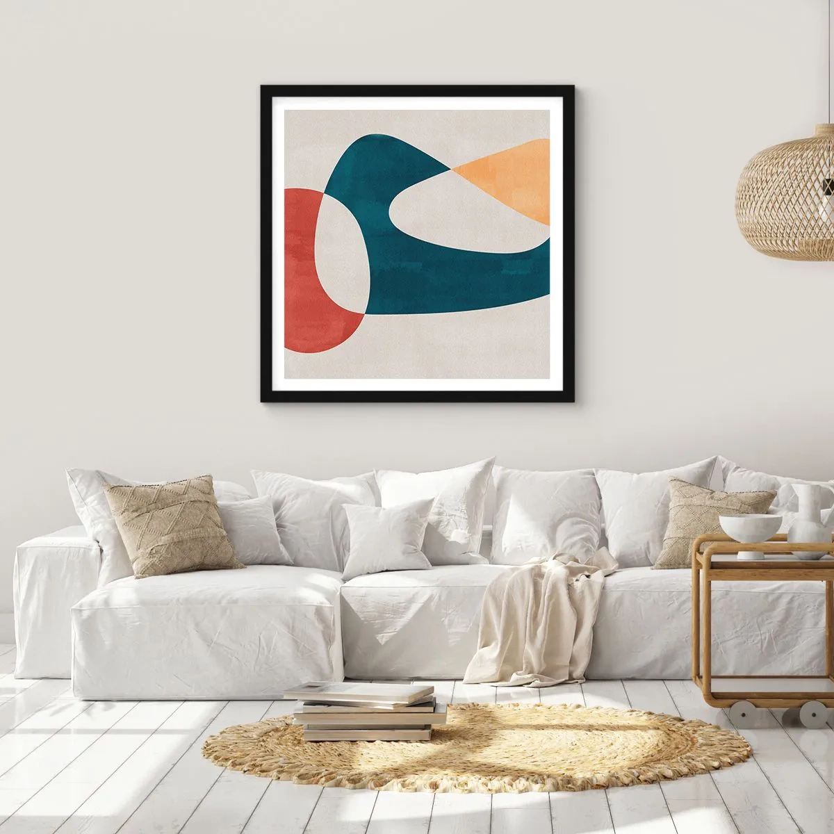 Plakat i sort ramme - Påvirkninger og metamorfoser - 60x60 cm