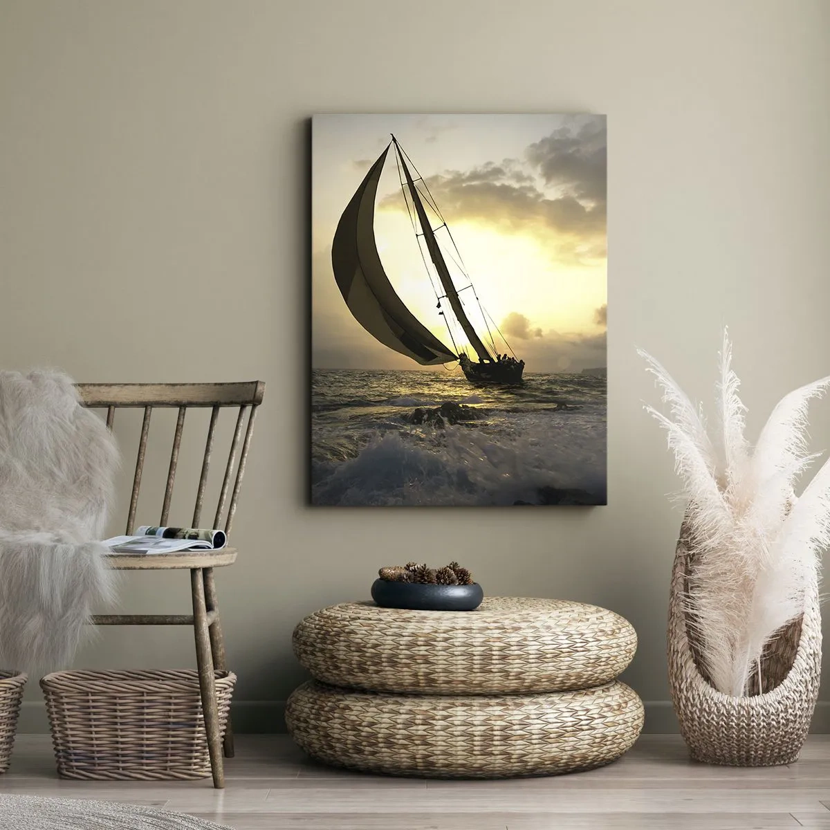 Lærredstryk - Billede på lærred - I medvind og modvind - 50x70 cm