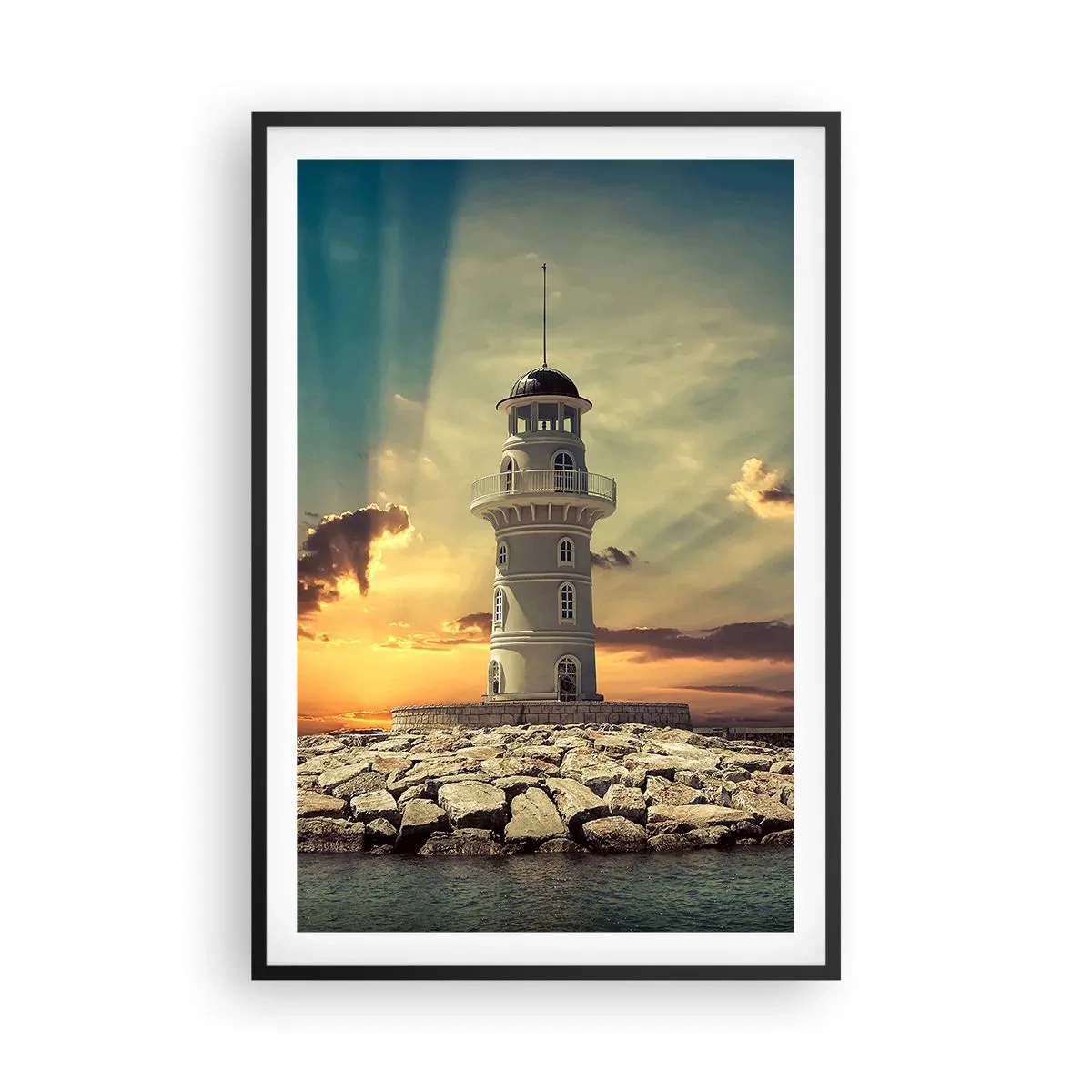 Plakat i sort ramme - Lys - Godhed - Skønhed - 61x91 cm