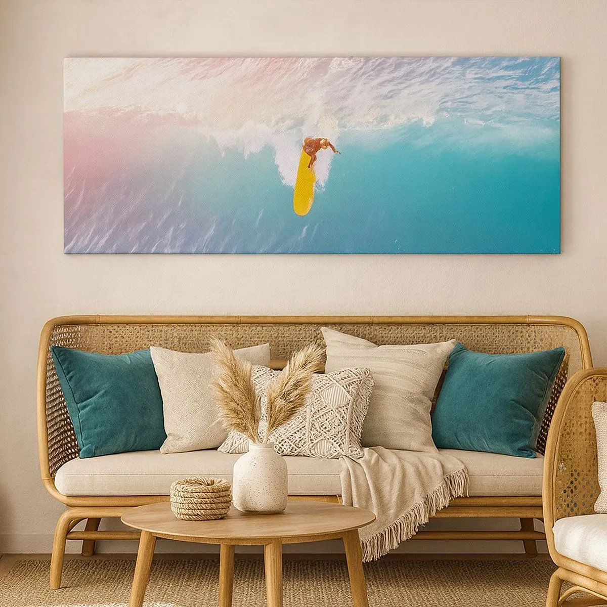 Lærredstryk - Billede på lærred - Ocean rytter - 100x40 cm