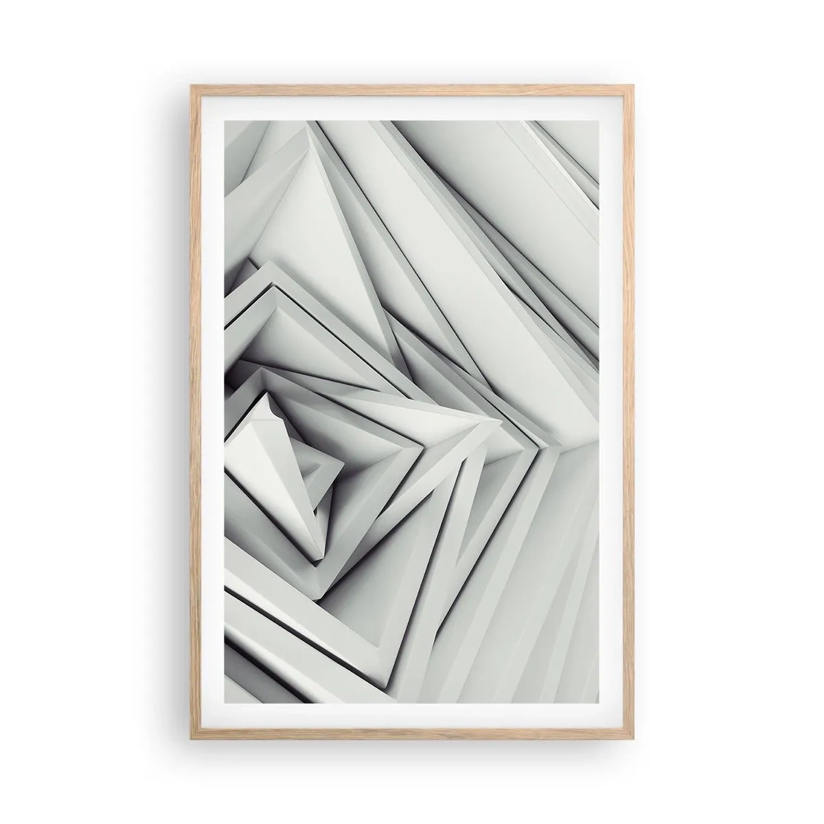 Plakat i ramme af lyst egetræ - Skarpe vinkler knopper - 61x91 cm