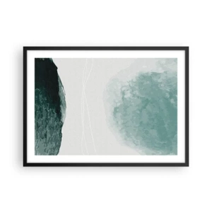 Plakat i sort ramme - Et møde med tåge - 70x50 cm