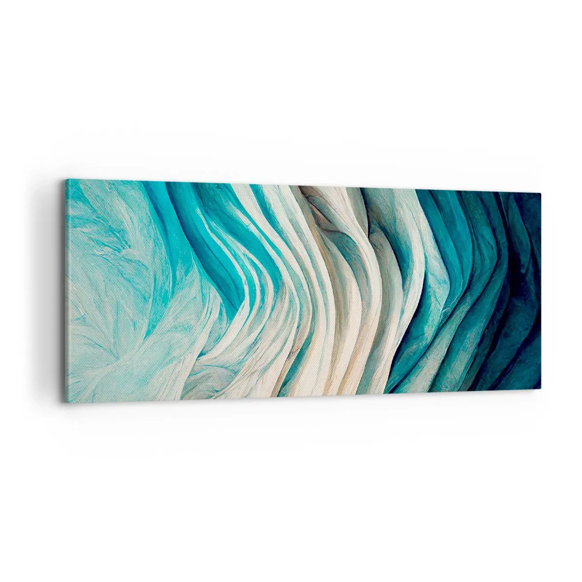 Lærredstryk - Billede på lærred - Blå umættelighed - 100x40 cm