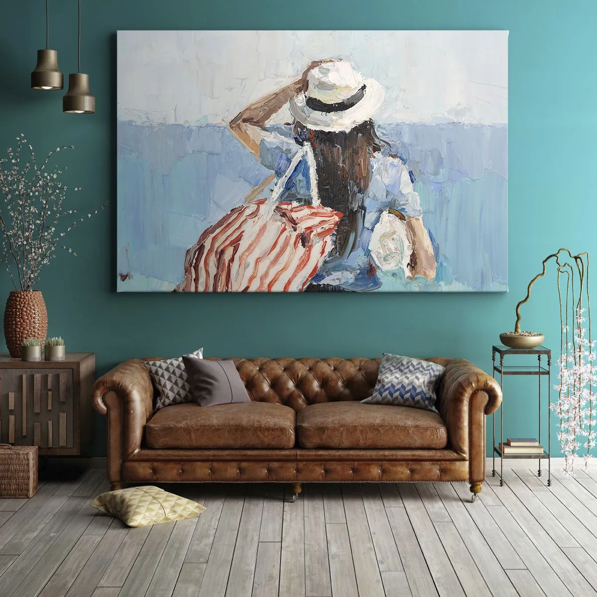 Lærredstryk - Billede på lærred - Velkommen på ferie - 100x70 cm