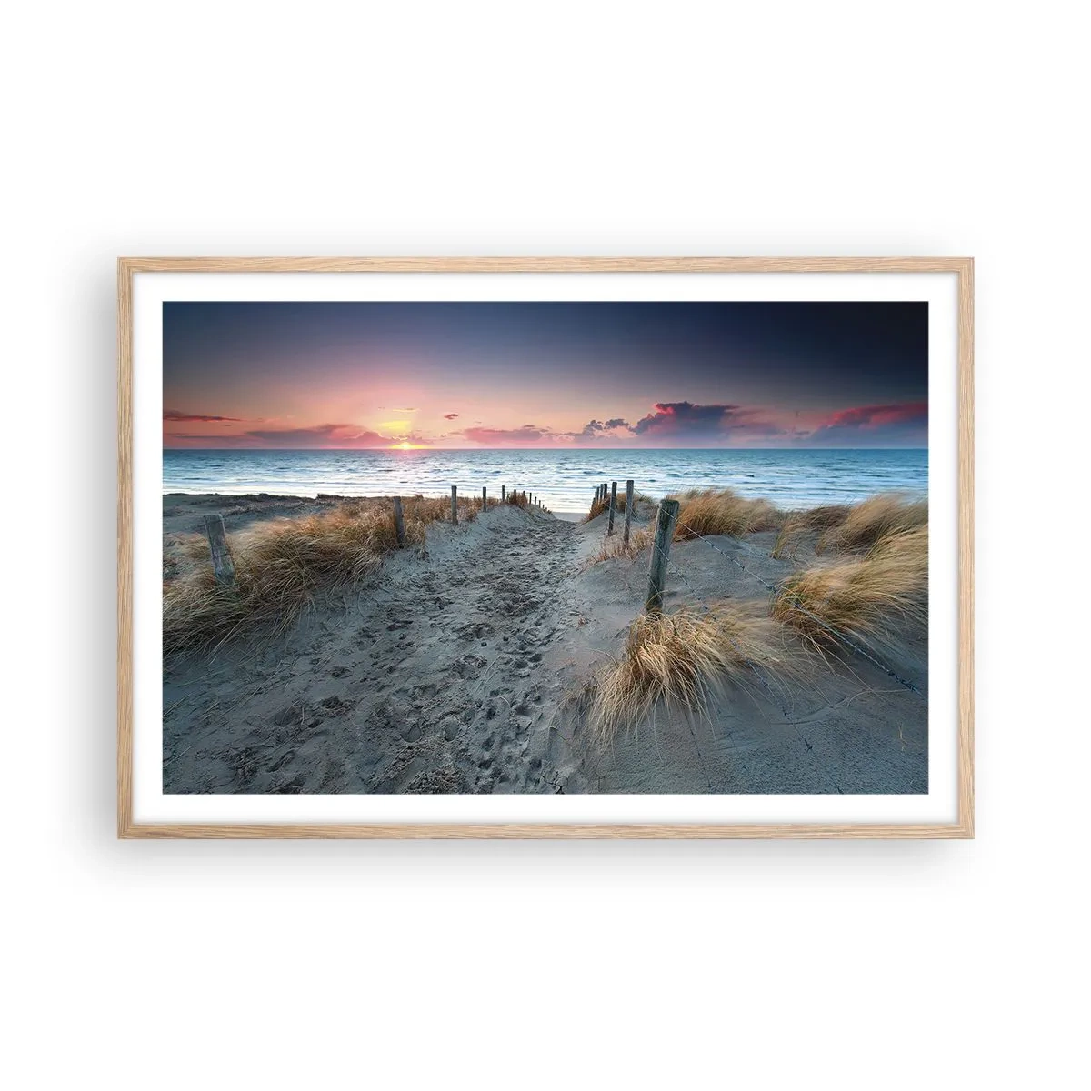 Plakat i ramme af lyst egetræ - Du har udgydt en regnbue af strålende pragt.... - 91x61 cm