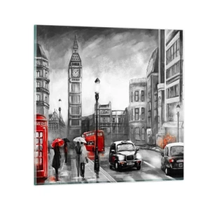 Billede på glas - Overhovedet ikke en grå by - 30x30 cm