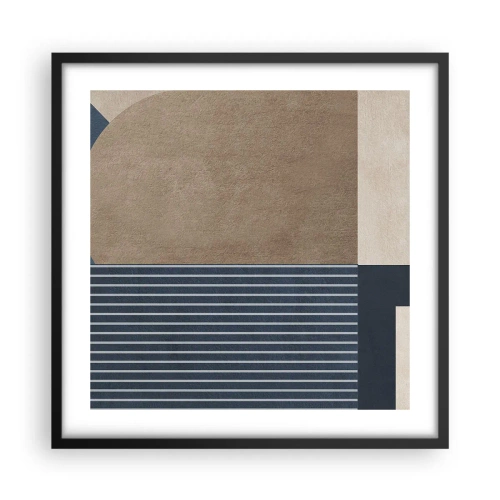 Plakat i sort ramme - En komposition af enkelhed og rundhed - 50x50 cm