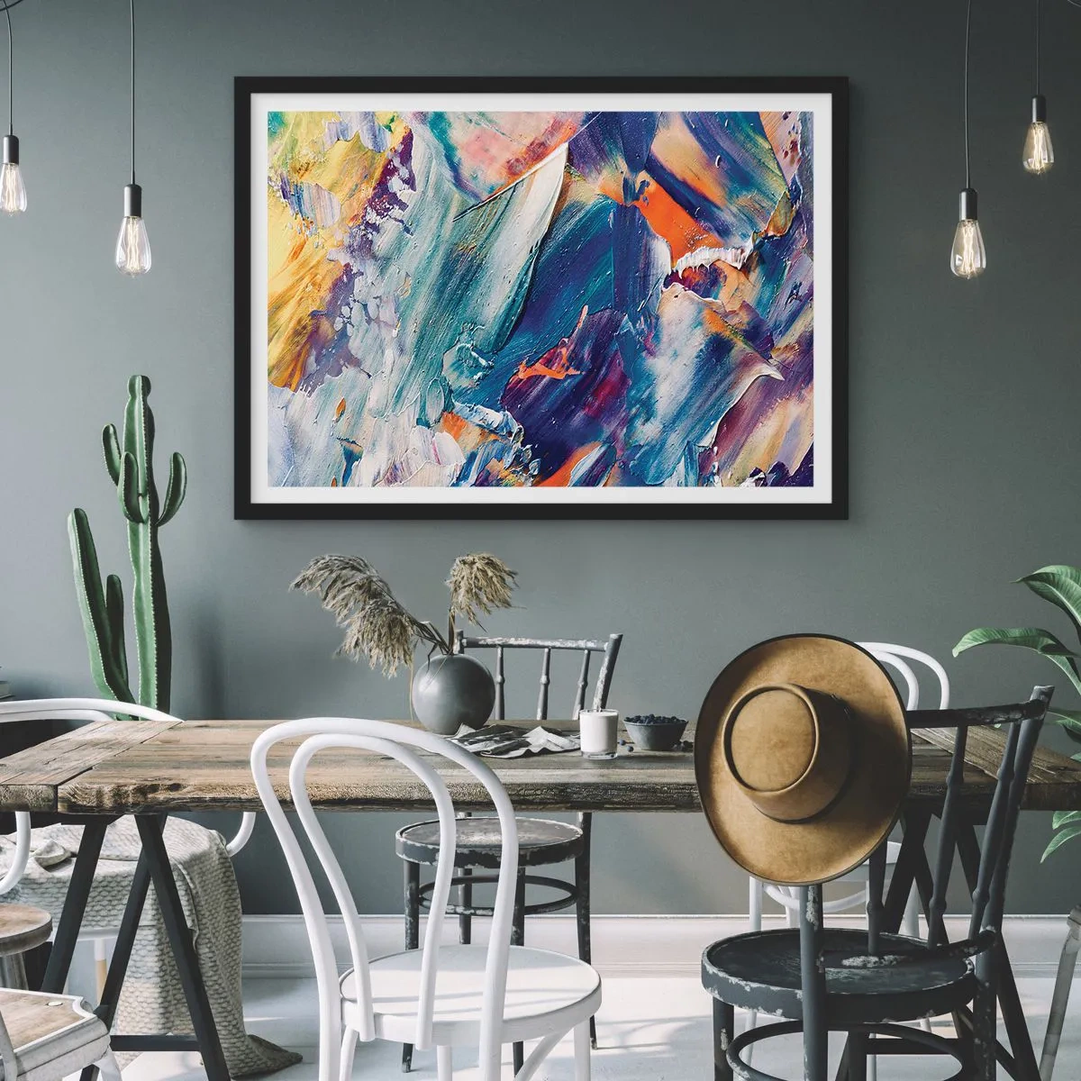 Plakat i sort ramme - Forvirring af farver - 50x40 cm