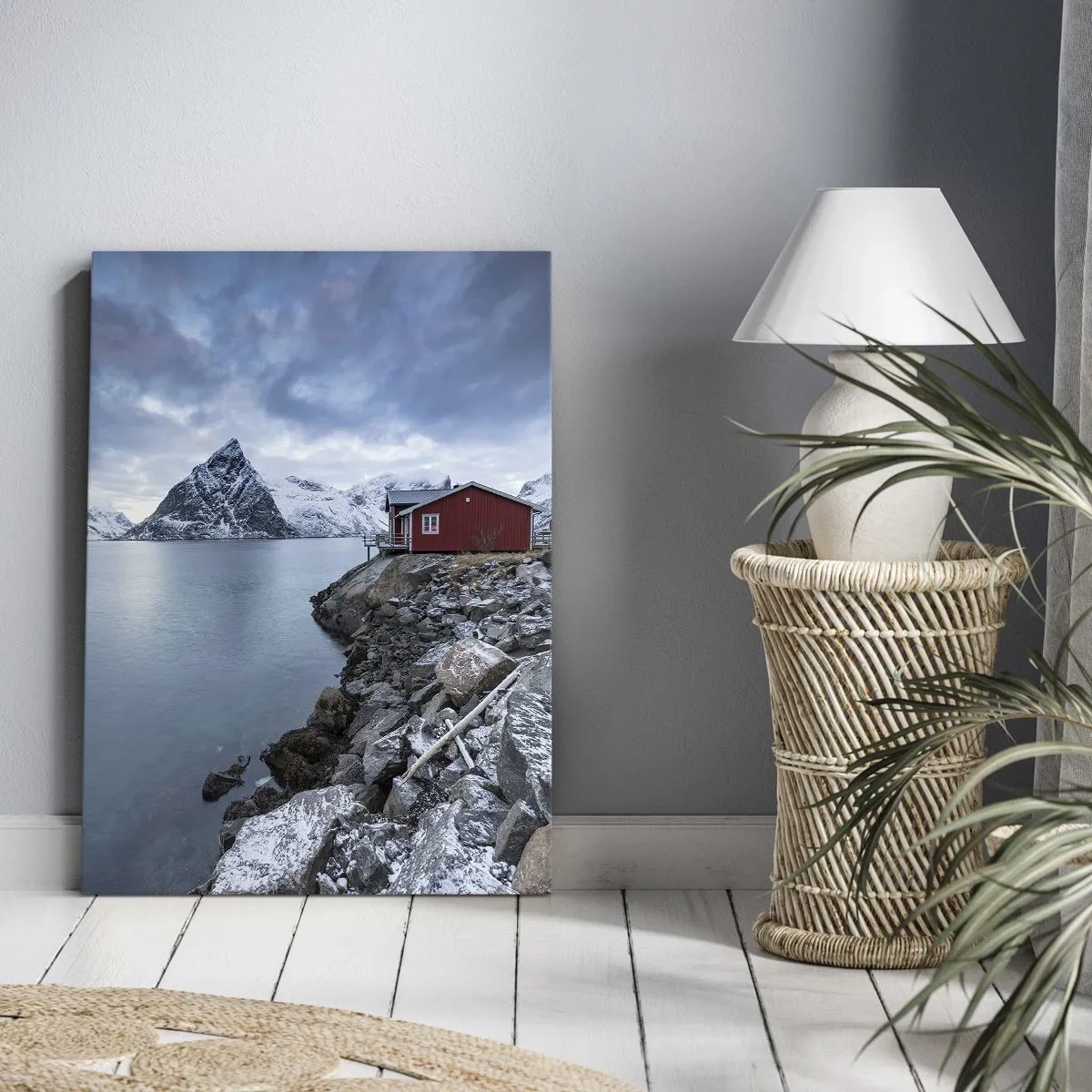 Lærredstryk - Billede på lærred - Skandinavisk tilflugtssted - 45x80 cm